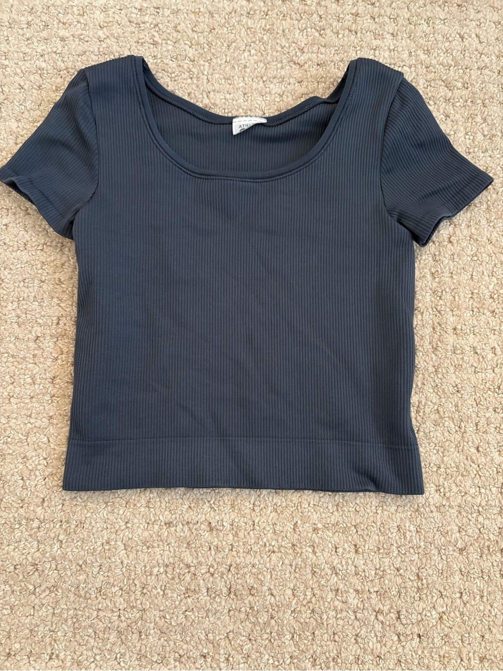 Navy/Gray Ripped Athletic Cropped Top